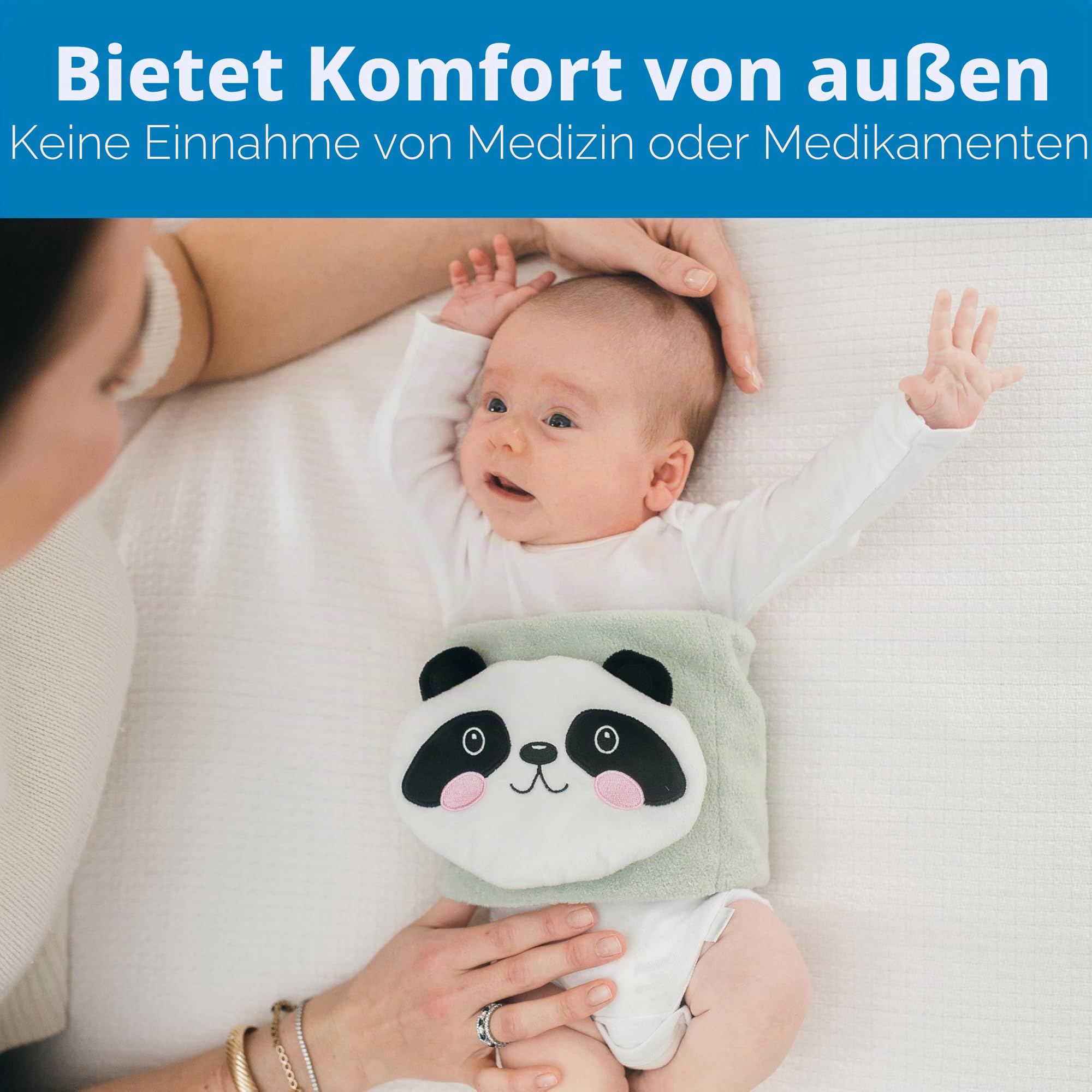 Dr. Brown's Säugling Gripebelt zur Koliklinderung, beheizter Bauchwickel, Baby Puckgürtel zur Gasentlastung, natürliche Linderung für verärgerten Bauch bei Babys und Kleinkindern, Panda, 0-3m