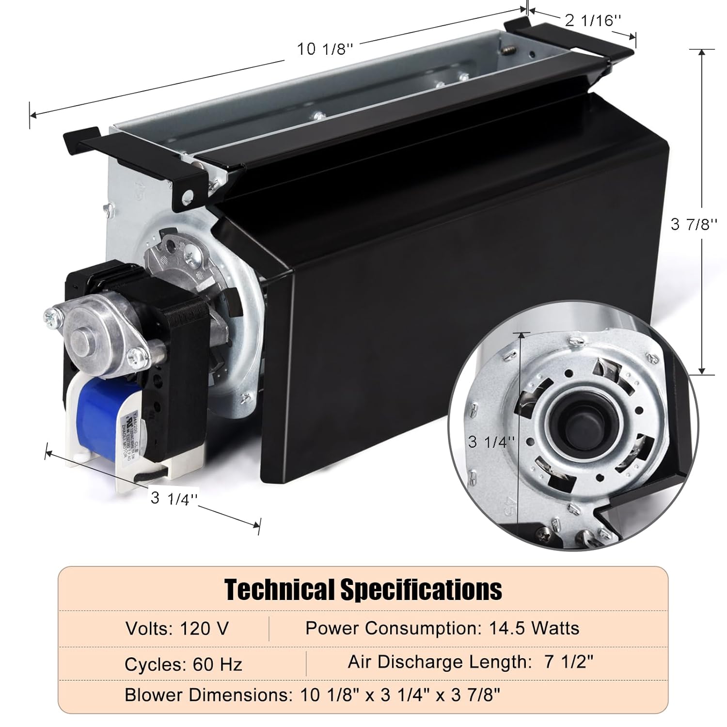 FIB100 Blower Kit for ProCom and Duluth Forge Gas Fireplace, FDF300T, FDF300R, FDI32R, FBD32RT, PC36VFC, PC32VFC, FBD28T Model, FIB100 Dual Fuel Fireplace Blower Fan for Procom Ventless Gas Fireplaces