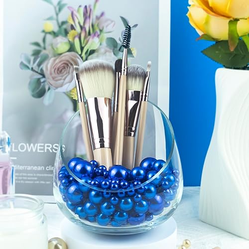 Miniatura 3 de 150 cuentas flotantes azules para jarrones y 800 cuentas de gel para jarrones, cuentas de perlas falsas para florero, decoración de jarrón azul