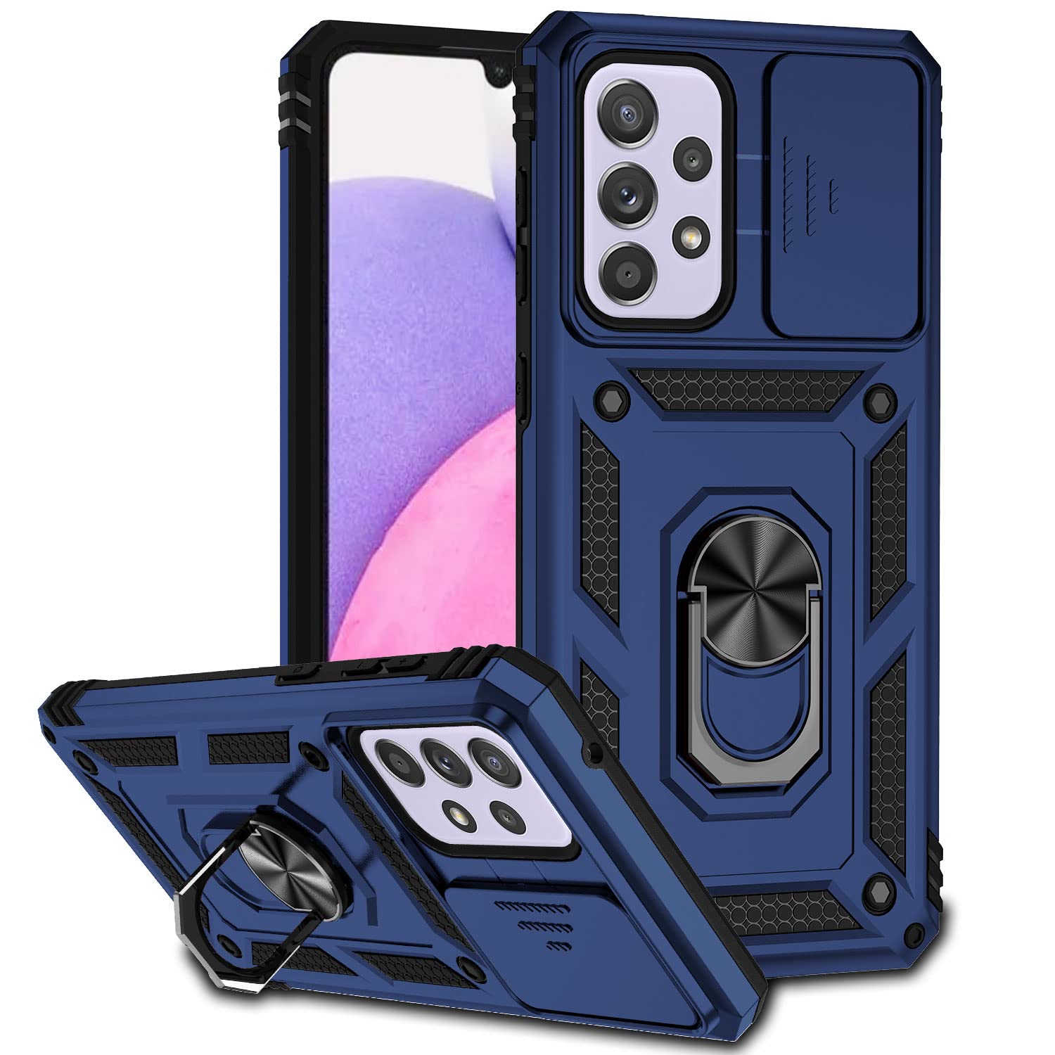 Oppo A74 4G Hoesje Met Camerabescherming, Ringstandaard En Magnetische Houder – Stevig En Stijlvol