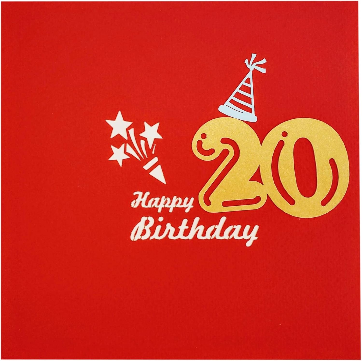 iGifts And Cards Happy 20th Red Birthday Party Box 3D Pop Up Greeting Card – Twenty, Awesome, Balloons, Presents, Unique, Celebration, Feliz Cumpleaños, Congrats, Fun - Image 7