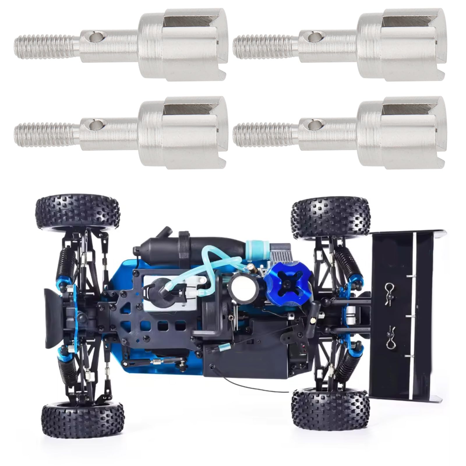 Create idea 4pcs RC Car Metal Wheel Axle 02033 Wheel Drive Shaft RC Car Wheel Metal Drive Shaft Compatible with HSP 1/10 94108 94111 94123 - Image 3