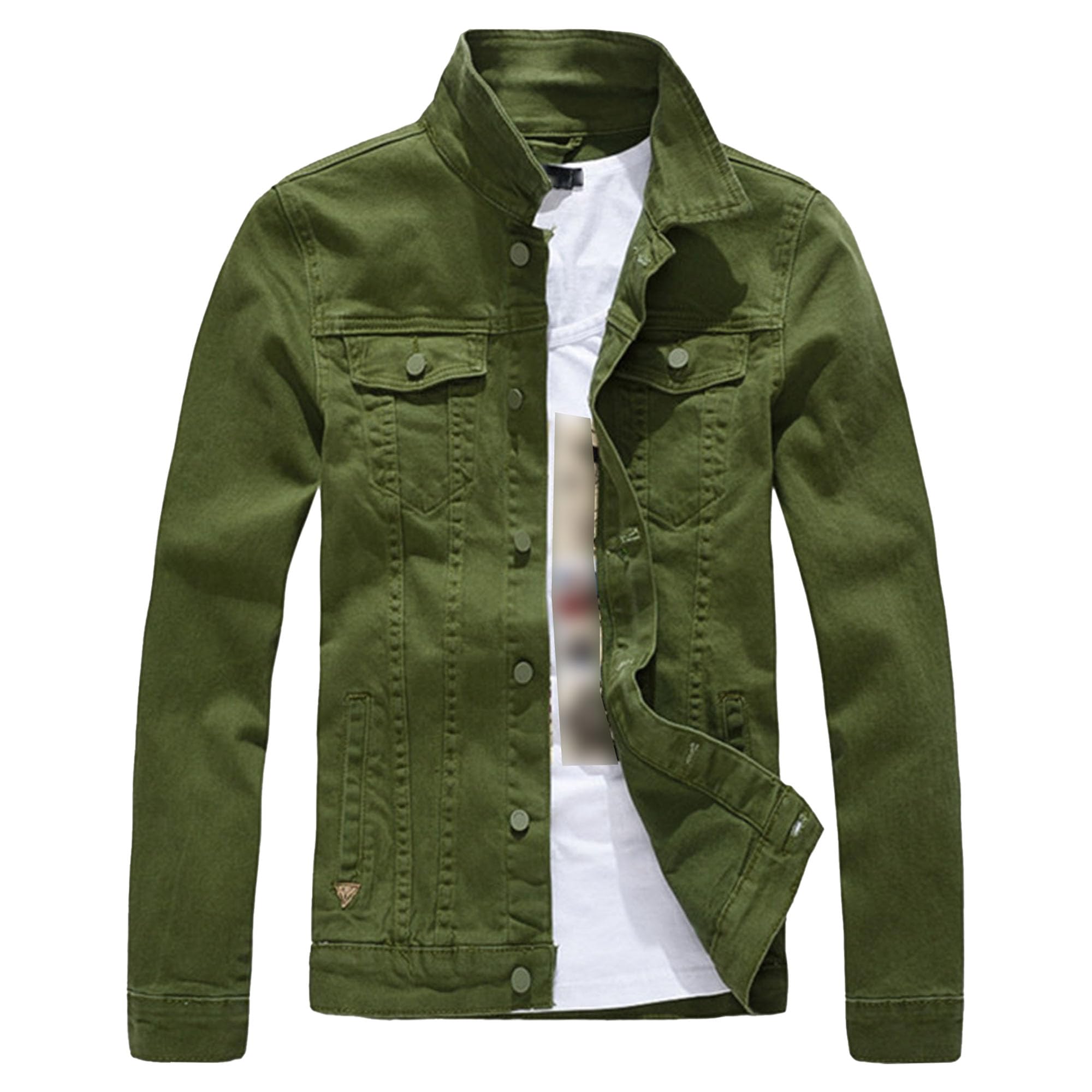 Manteau denim hommes bouton casual style classique slim - 8