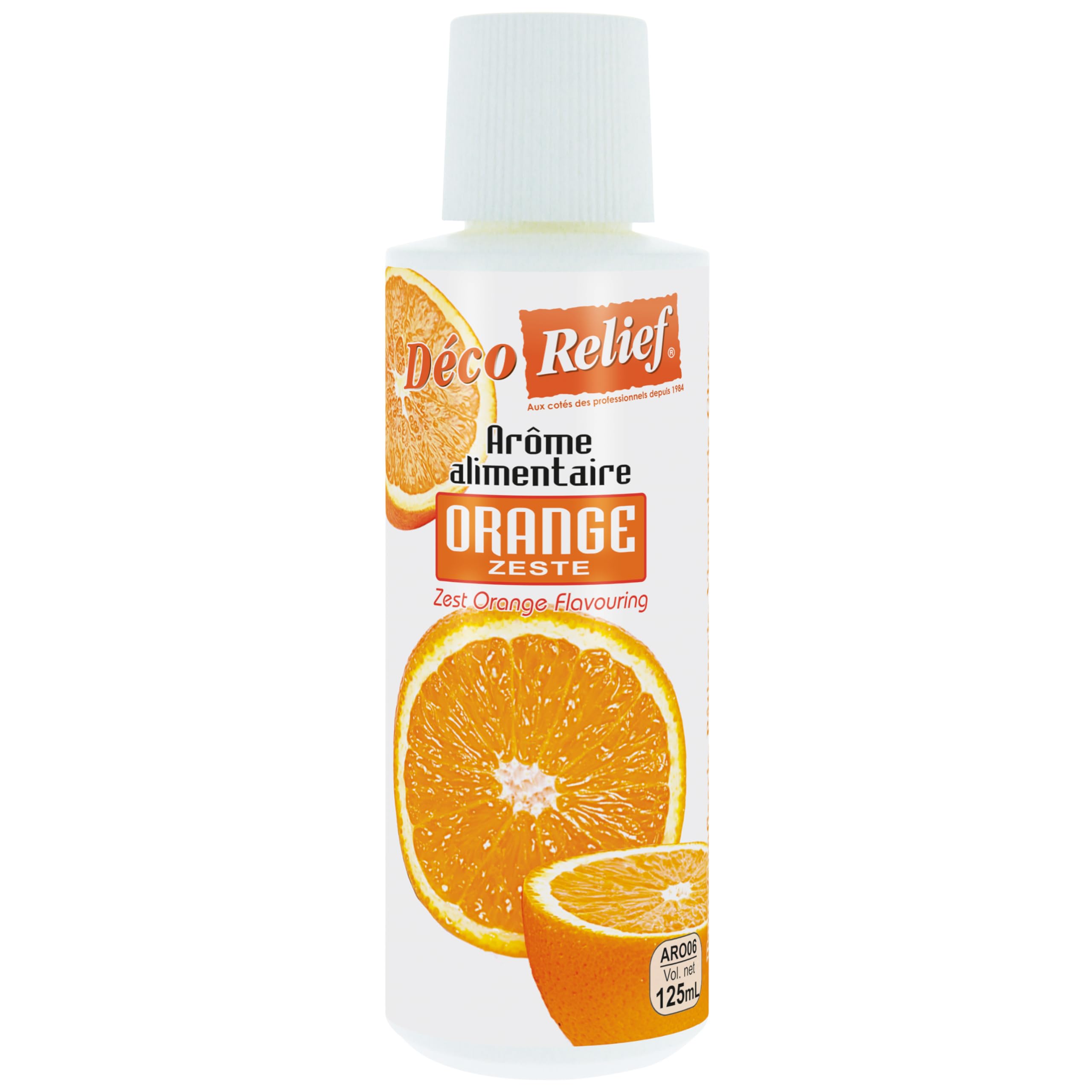 Déco Relief - Arôme Liquide Orange 125 ml - Arôme Alimentaire Pâtisserie & Yaourtière - Pour Gâteaux, Pâtisseries, Yaourts - Arôme Concentré - ARO06