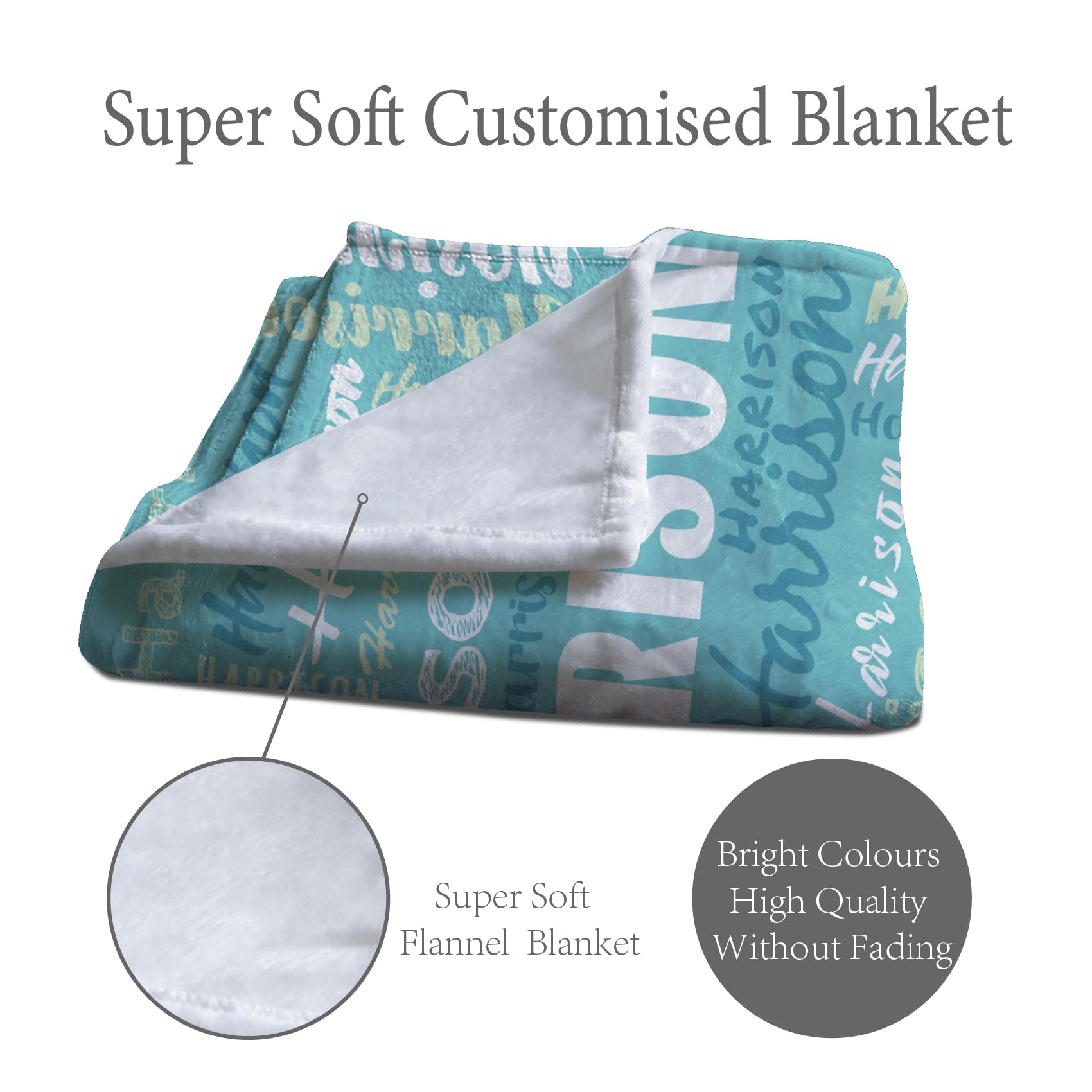 Personalised Baby & Kids Blankets, Name Blankets, Personalized Throw Blankets for Kids Adults & Families - Gift - Image 7