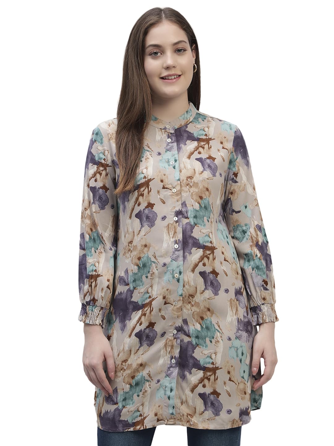 Women's Printed Full Sleeves Round Neck Casual Long Tunic (P_LLTNC00011)-image-24
