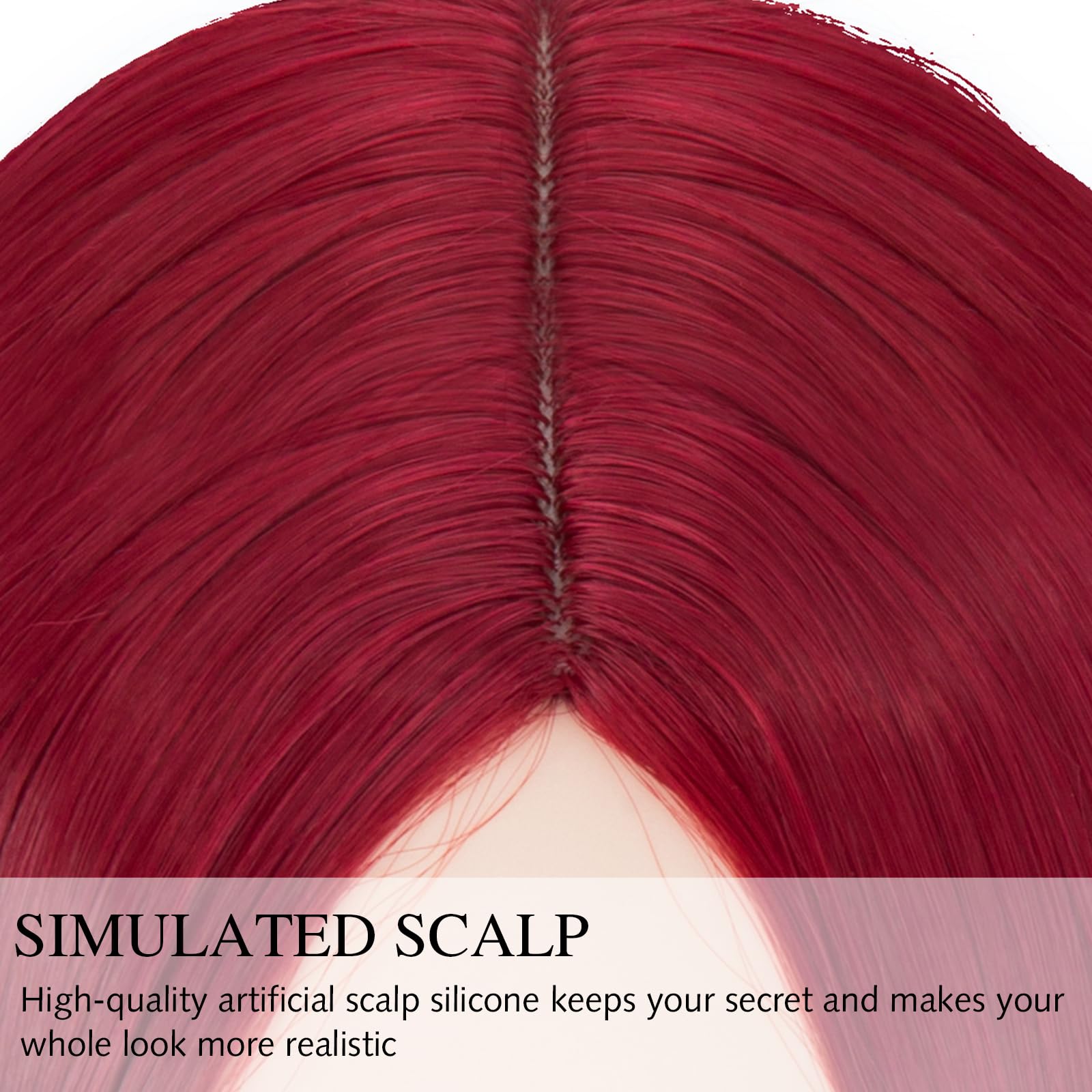 Yamel Long Red Wig 100 cm Straight Adjustable Cosplay Wigs for women Halloween Costume, 40 inch (no bangs) - Image 4