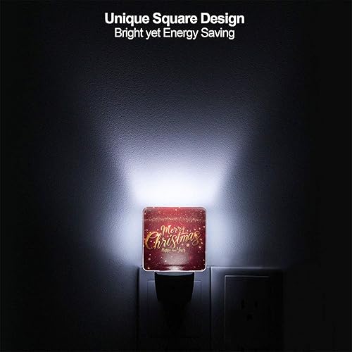 Miniatura 5 de Ouqiuwa Juego de 2 luces nocturnas enchufables para Navidad, rojo, invierno, feliz año nuevo, LED, sensor de movimiento, lámpara para dormitorio,