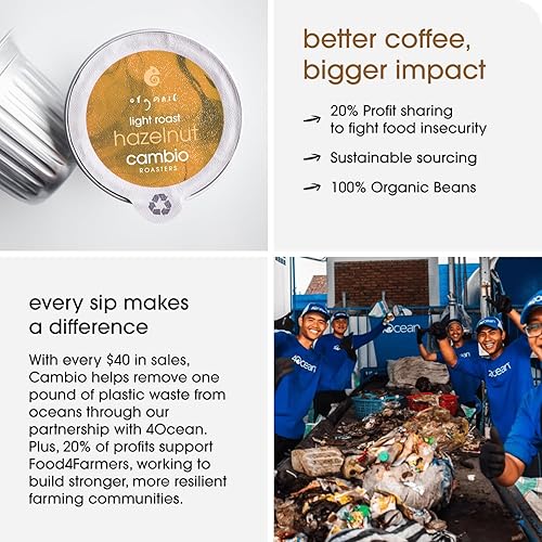 Miniatura 7 de Cambio Roasters Café orgánico de avellana Keurig KCups, solo taza K de aluminio para un sabor mejor y más duradero, cápsulas de café Keurig Kcup