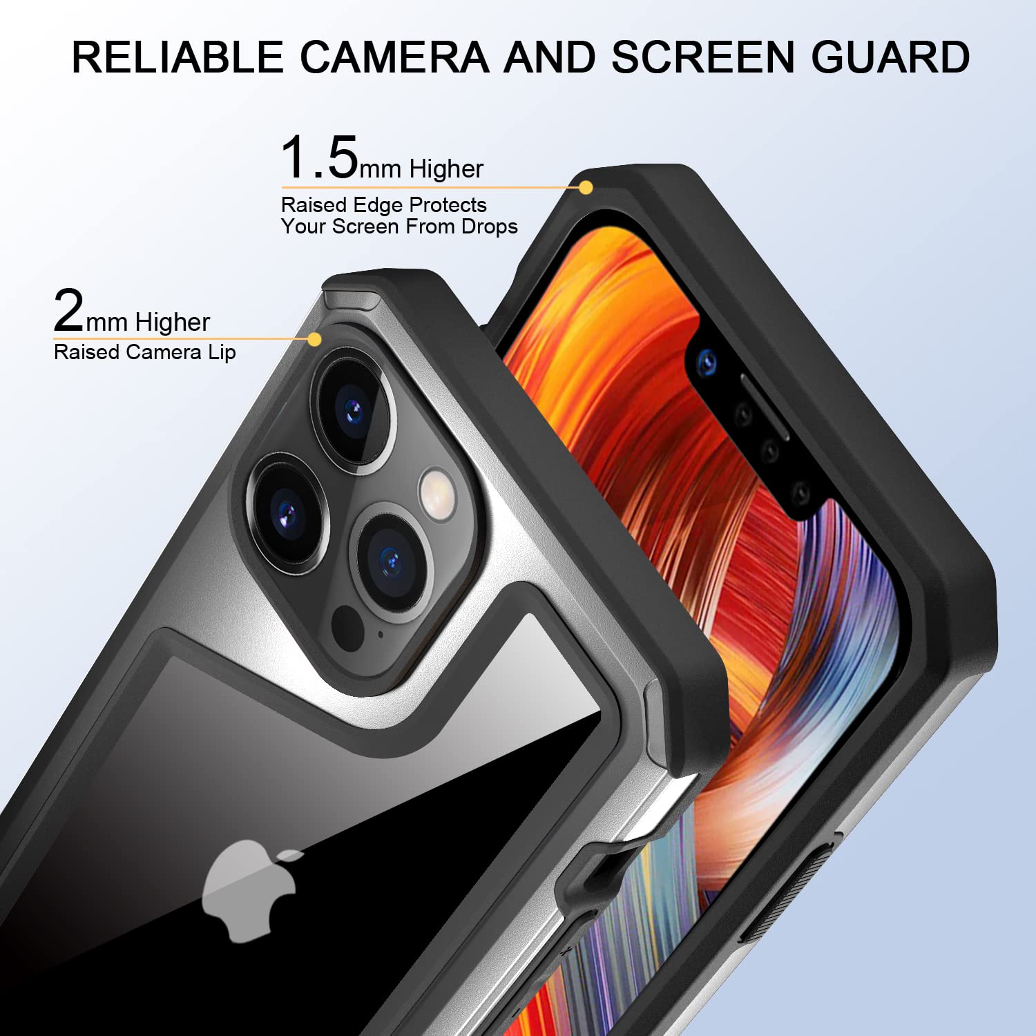SORAKA Cover Trasparente per iPhone 14 Pro con Supporto anello,Cover Acrilico trasparente Custodia iPhone 14 Pro con piastra metallica per Supporto Auto Smartphone Magnetico
