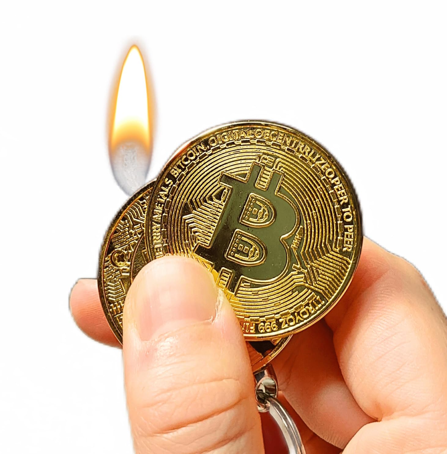 Amazon.com: Bitcoin Shaped Butane Lighter - Refillable and Adjustable  Novelty Cryptocurrency Lighter (NO Butane Included) : Health & Household