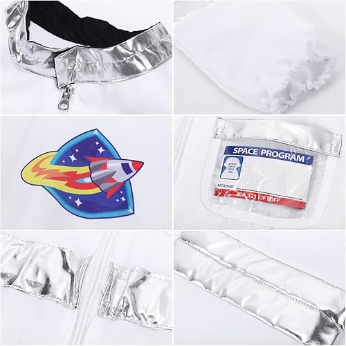 Miniatura 3 de Latocos Disfraz de astronauta para niños, overol de piloto espacial con casco, juego de rol, regalo de cumpleaños, niños y niñas