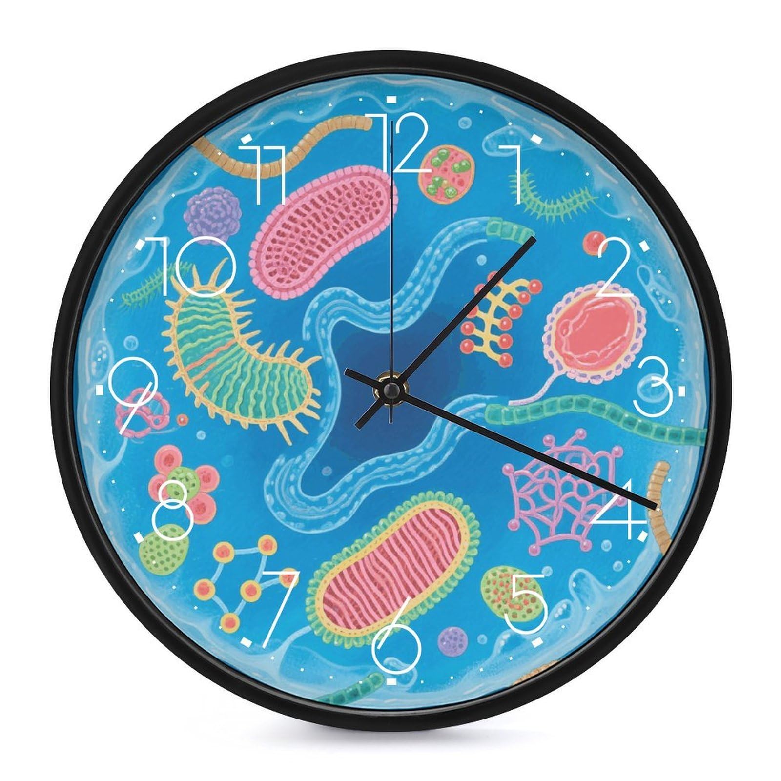 Horloge murale ronde moderne de 25,4 cm avec cadran biologique innovant