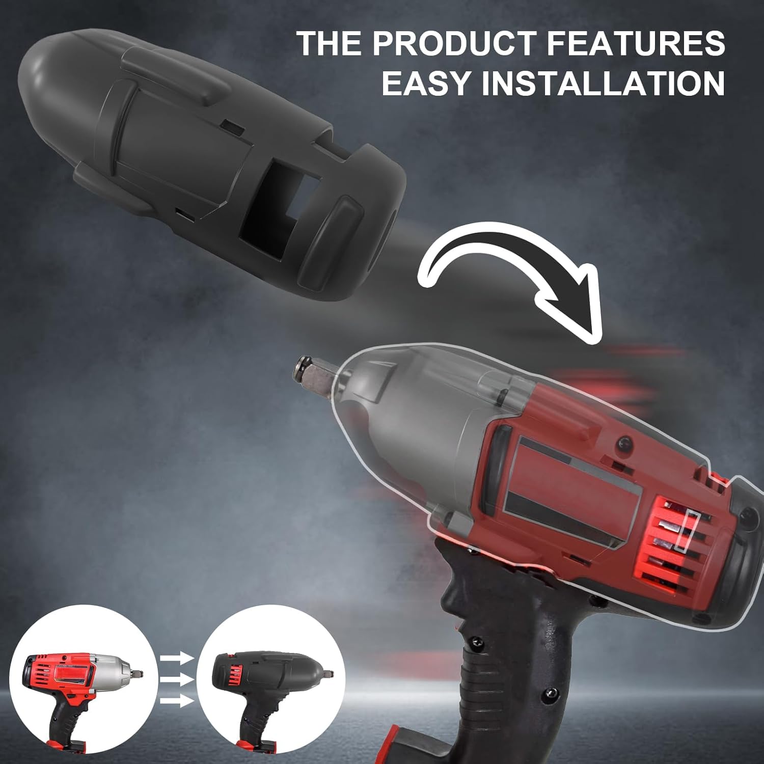 deawater 1-Pack Protective Boot for 18V 1/2" High Torque Impact Wrench with Friction Ring, Compatible with 2663-20, 2662-20