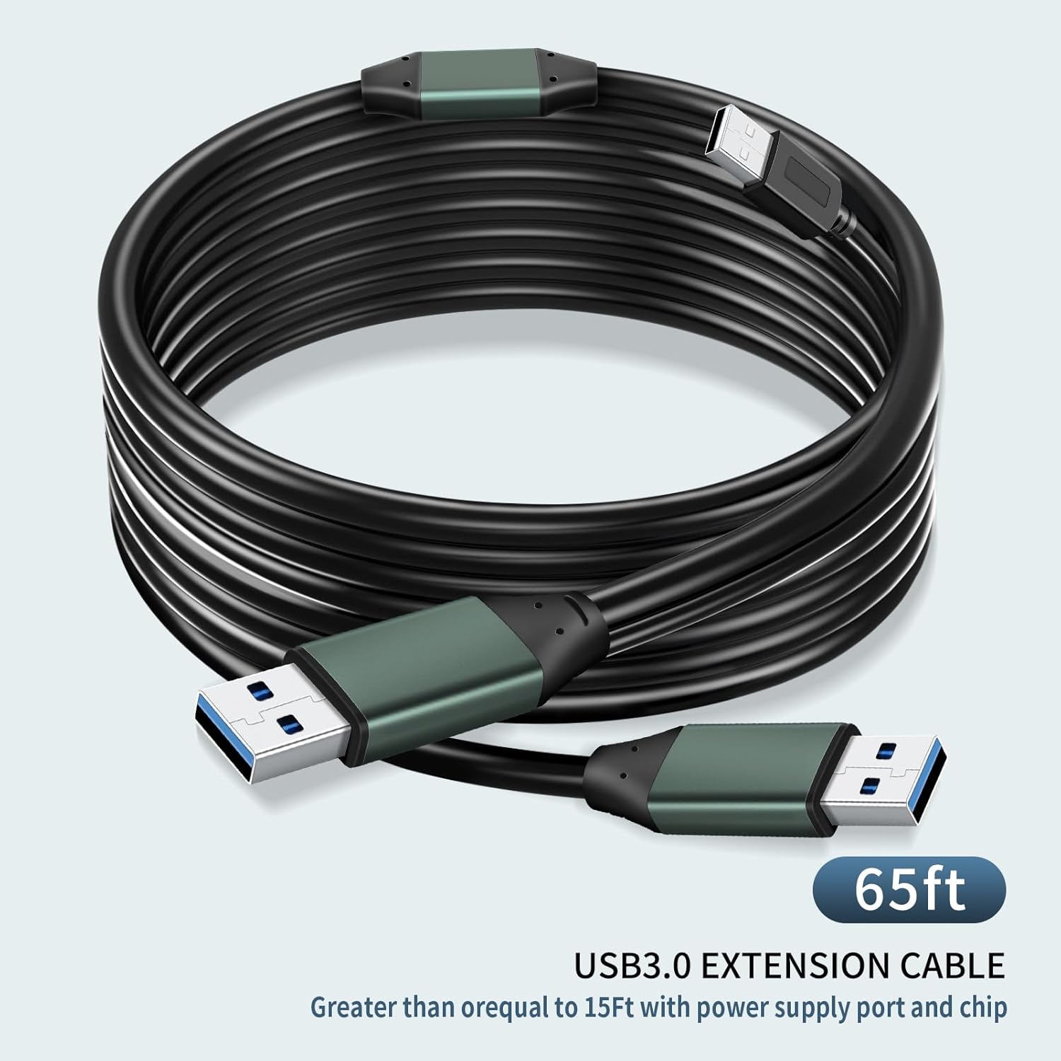 Kumiho 65Ft USB 3.0 Cable Male to Male Type A to A Cable for Data Transfer,Hard Drive Enclosures,Laptop Cooler,DVD Player,USB Hub