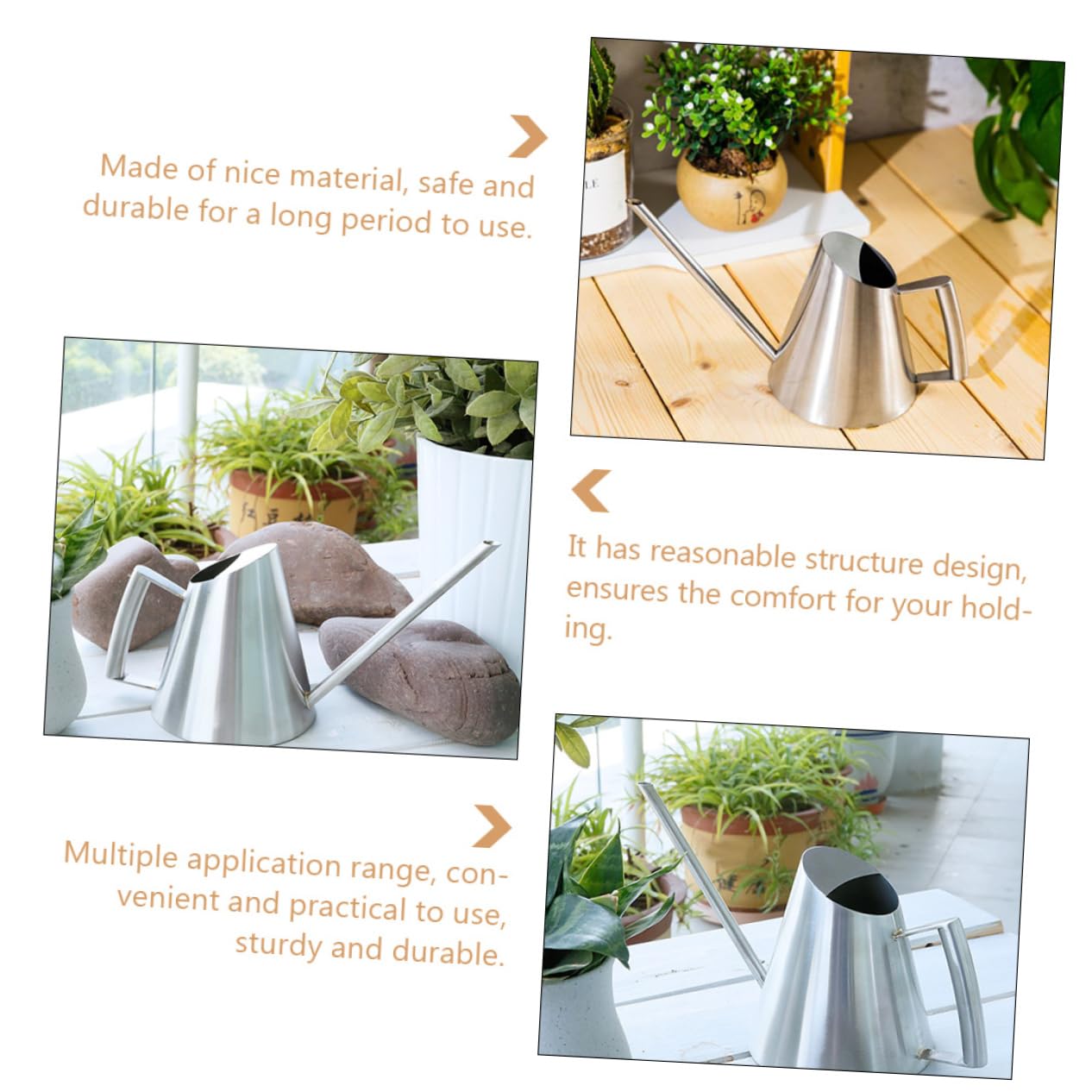 Annaffiatoio in Metallo Da 900 Ml Con Comoda Maniglia Per Bonsai E Rose