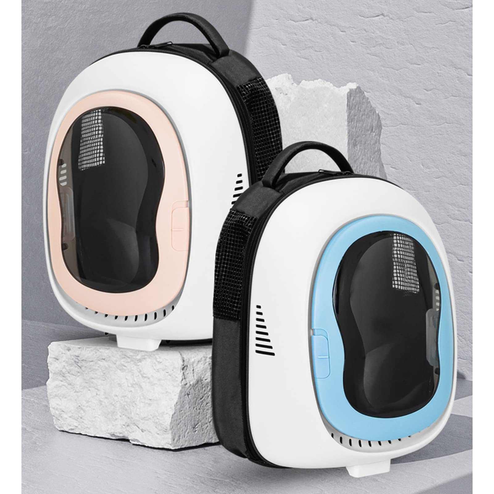 Qcwwy Katzenrucksack mit Großem Platz, Atmungsaktives Netz, Transparentes Oberlicht, Dunkles Oberflächenmaterial, Blendfrei, für Reisen mit Haustierkatzen (Blue)