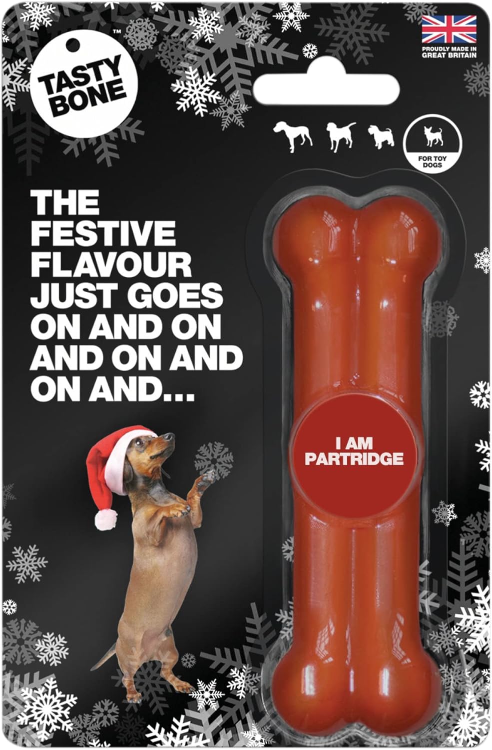 TastyBone Festive Nylon Dog Chew Toy for Toy Dogs (Partridge) Christmas Dog Present