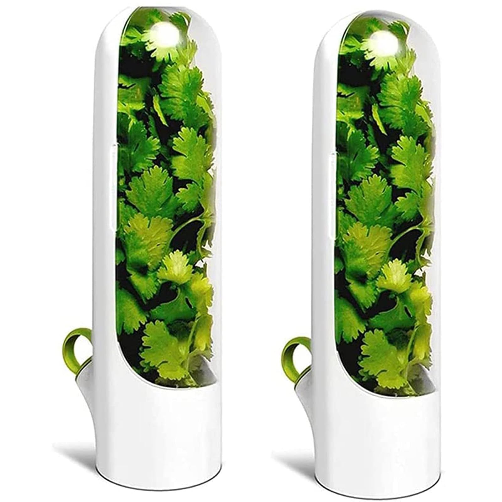 MAYZHOU Herb Saver for Refrigerator,Herb Saver Pod, Fresh Herb Keeper for Cilantro, Parsley, Asparagus, Keeps Vegetables for 2-3 Weeks (2PCS Herb Saver)
