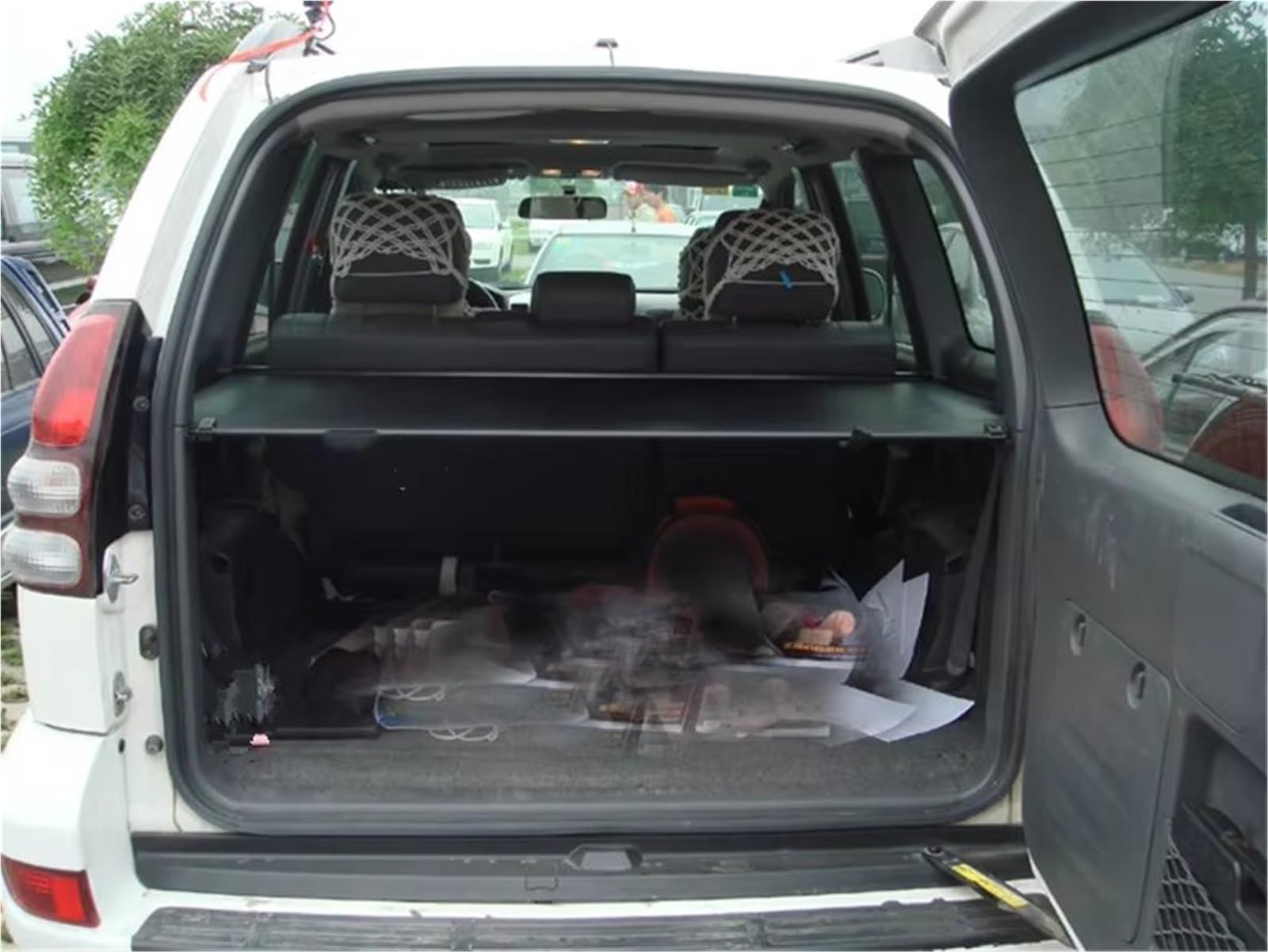 Copertura Bagagliaio Privacy Cappelliera Copertura Bagagliaio Posteriore per Toyota per Land per Cruiser LC100 FJ100 4700 1998-2007 Schermo Sicurezza Privacy(Nero)