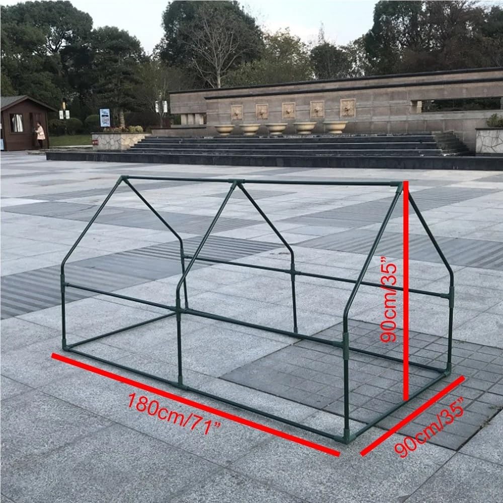 Szklarnia 180x90x90cm z przezroczystą osłoną roślinną z PVC i ramą, odpowiednia do ogrodów wewnętrznych i zewnętrznych, uprawy nasion warzyw(PVC 180 triangle)