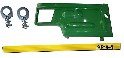 Nuevo panel lateral derecho/calcomanía/panel clip de retención Kit AM128982 M130320 se adapta a John Deere 425 S/n por encima de 070001