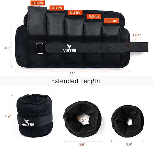 Miniatura 4 de Pesas ajustables para tobillo, 3710 libras, juego de pesas para piernas y brazos para hombres y mujeres, peso de tobillo pesado para correr,