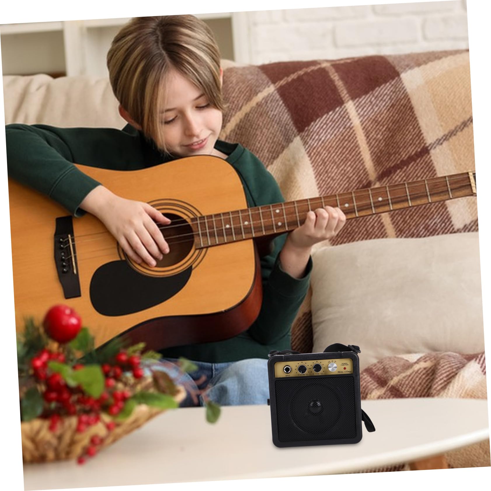 Operitacx Altavoz De Guitarra Eléctrica Mini Amplificador De Portátil para Práctica Cable De Audio y Adaptador para Guitarra Eléctrica y Acústica
