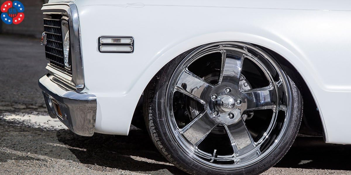 22" Inch US Mags Hustler Chrome Wheels Rims | Set of 4 | Includes Free Wheel Club LA T-Shirt | Fits Chevy Ford Pontiac Cadillac Buick Dodge BMW