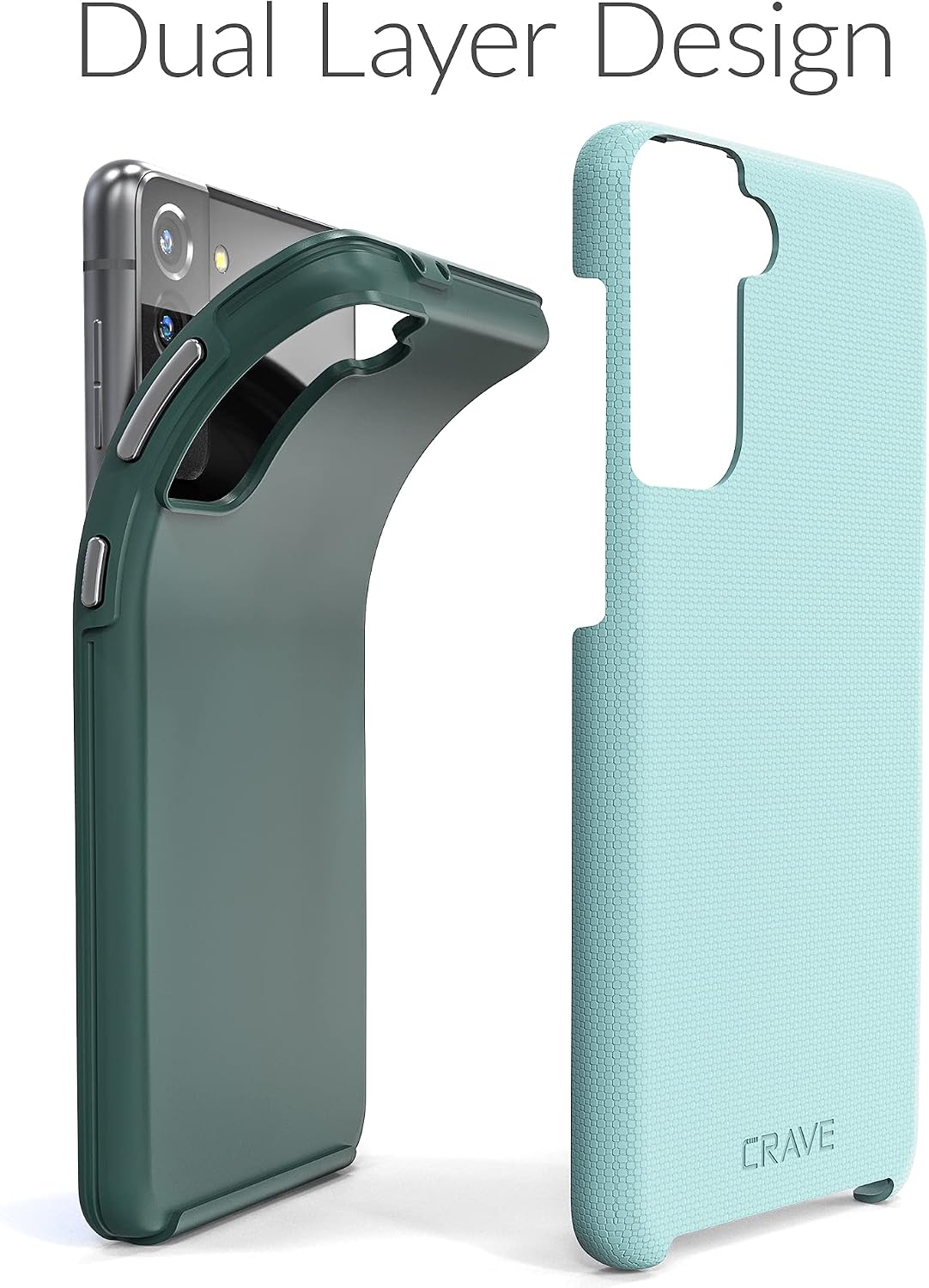 Crave Dual Guard for Galaxy S21+ Case, Shockproof Protection Dual Layer Case for Samsung Galaxy S21 Plus, S21+ 5G (6.7 inch) - Aqua