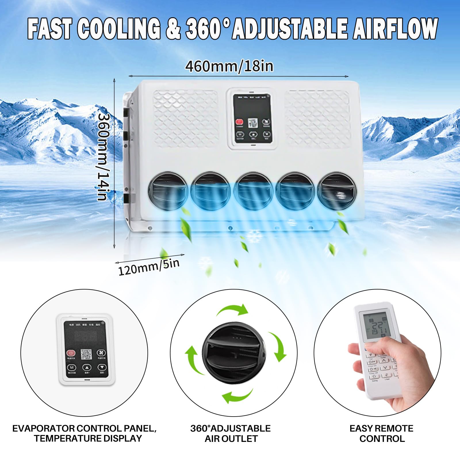 Mini Climatiseur 12V 60W Pour Maison, Voiture Ou Camping - Neuf