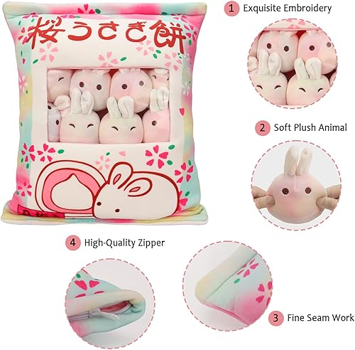Miniatura 26 de Almohada de felpa de ajolotl, bonita almohada de ajolote con peluches de ajolote, bolsa de muñecas de animales de peluche de ajolote, regalo de 6