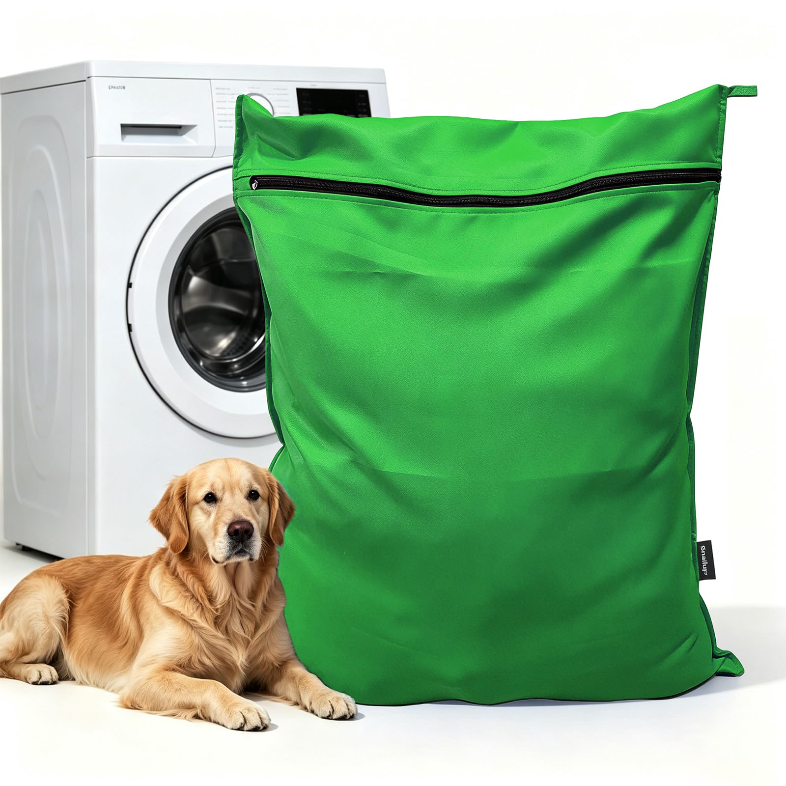Pet Laundry Bag for Washing Machine, Dog Bed & Blanket Wash Bag (Green, L)