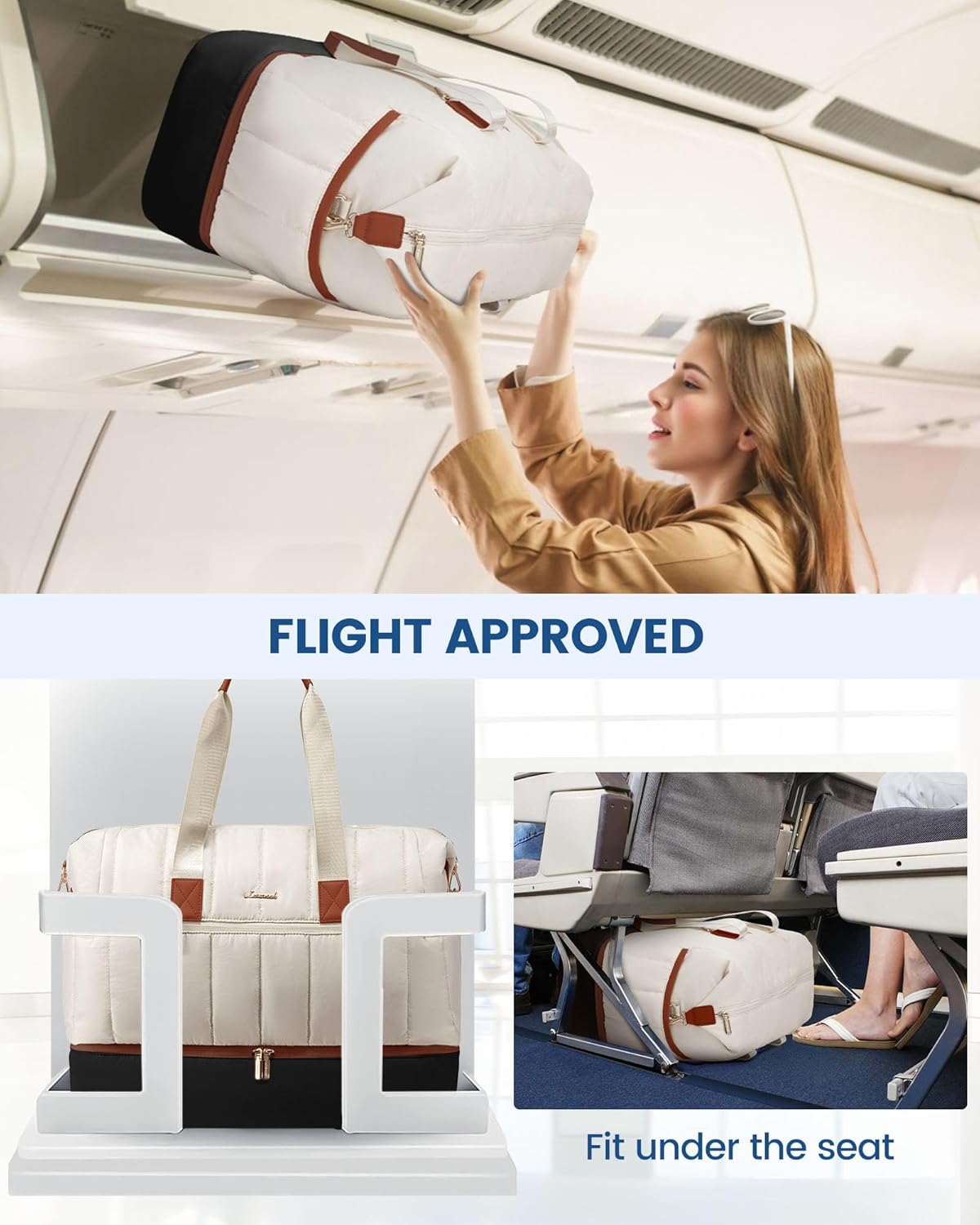 LOVEVOOK Puffer Travel Duffle Bag, Weekender Bags For Women with Shoe Compartment, Carry On Duffel Bags,Hospital Bag for Labor and Delivery - Image 6