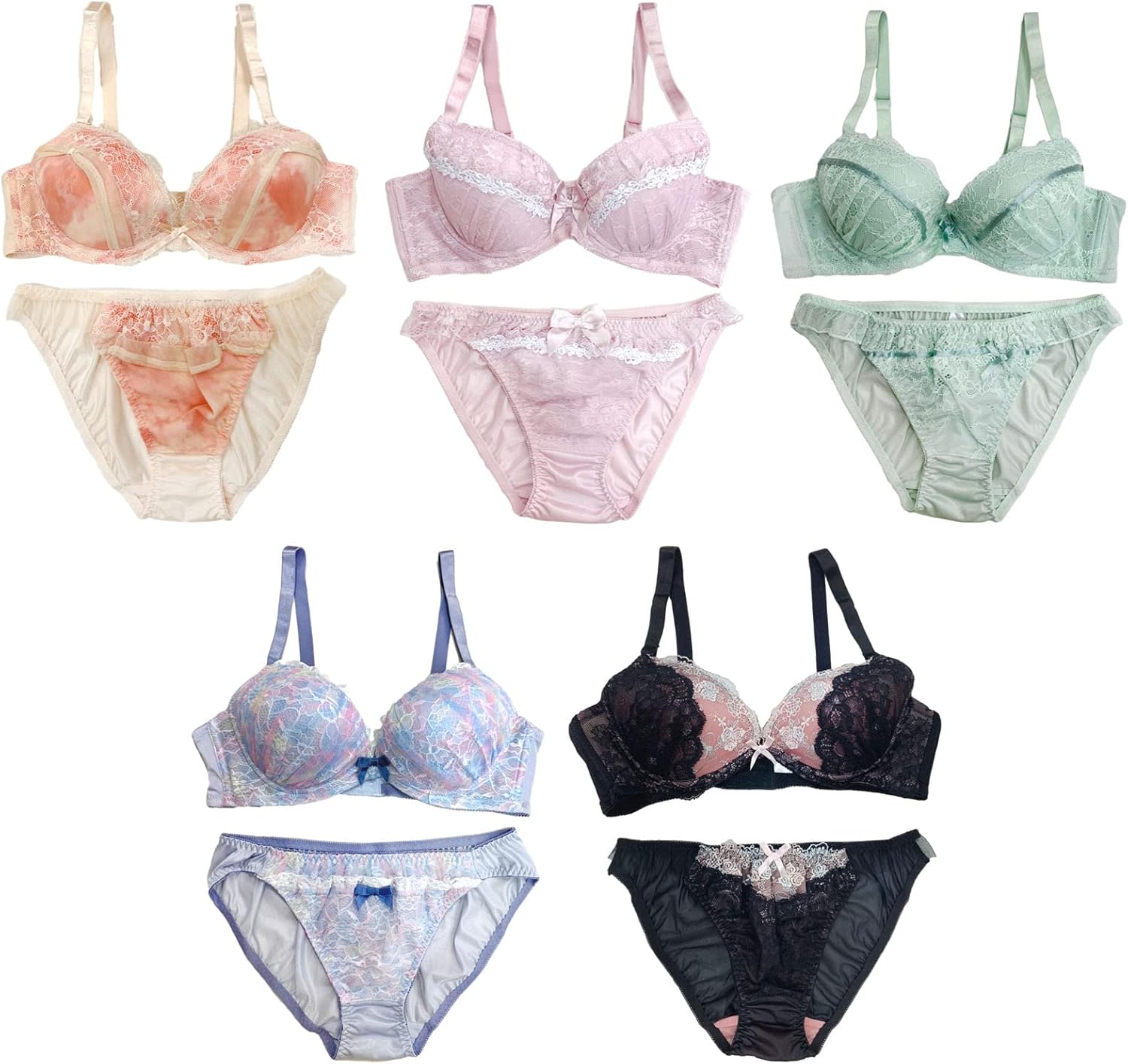 Amazon | 大きいサイズ レディース 下着 福袋 5点入り ブラジャー