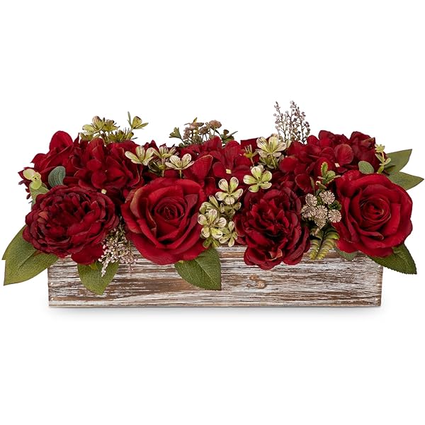 Rustic Potted Silk Flower Arrangement