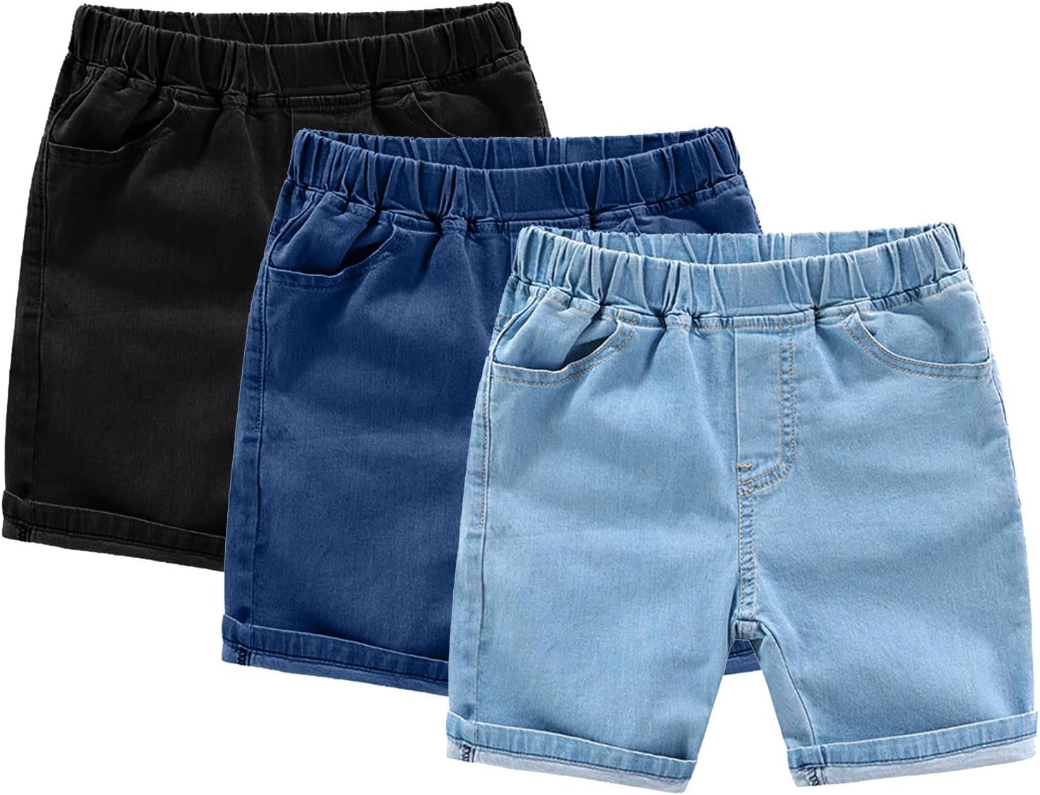 Boy's Jorts Baggy Jeans Shorts Straight Leg Casual Denim Shorts with Pockets, 5 to 14Y