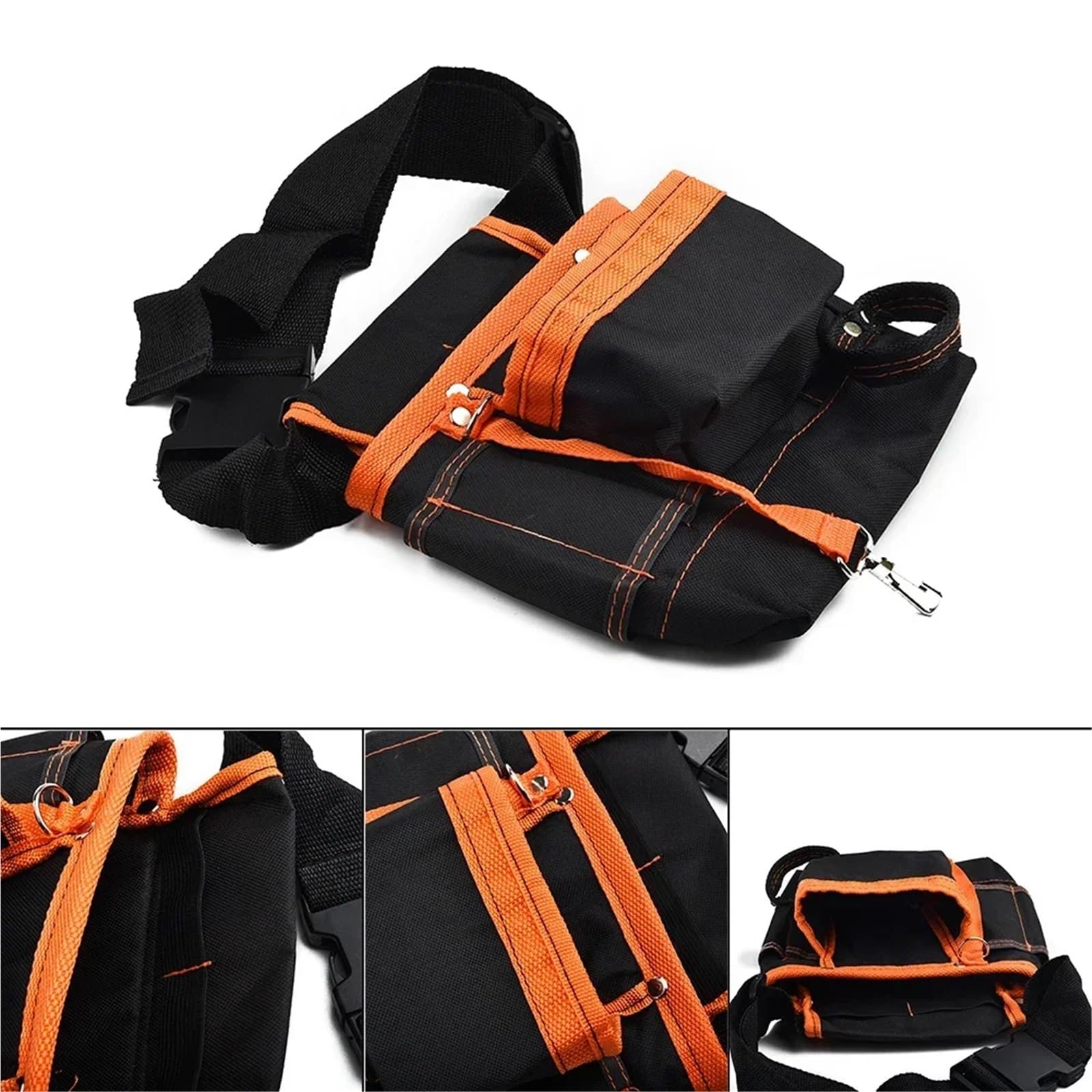 Bolsa for herramientas de 7 bolsillos, riñonera con hebilla fuerte, bolsa almacenamiento electricista, mano tela Oxford Para Carpintero Constructor