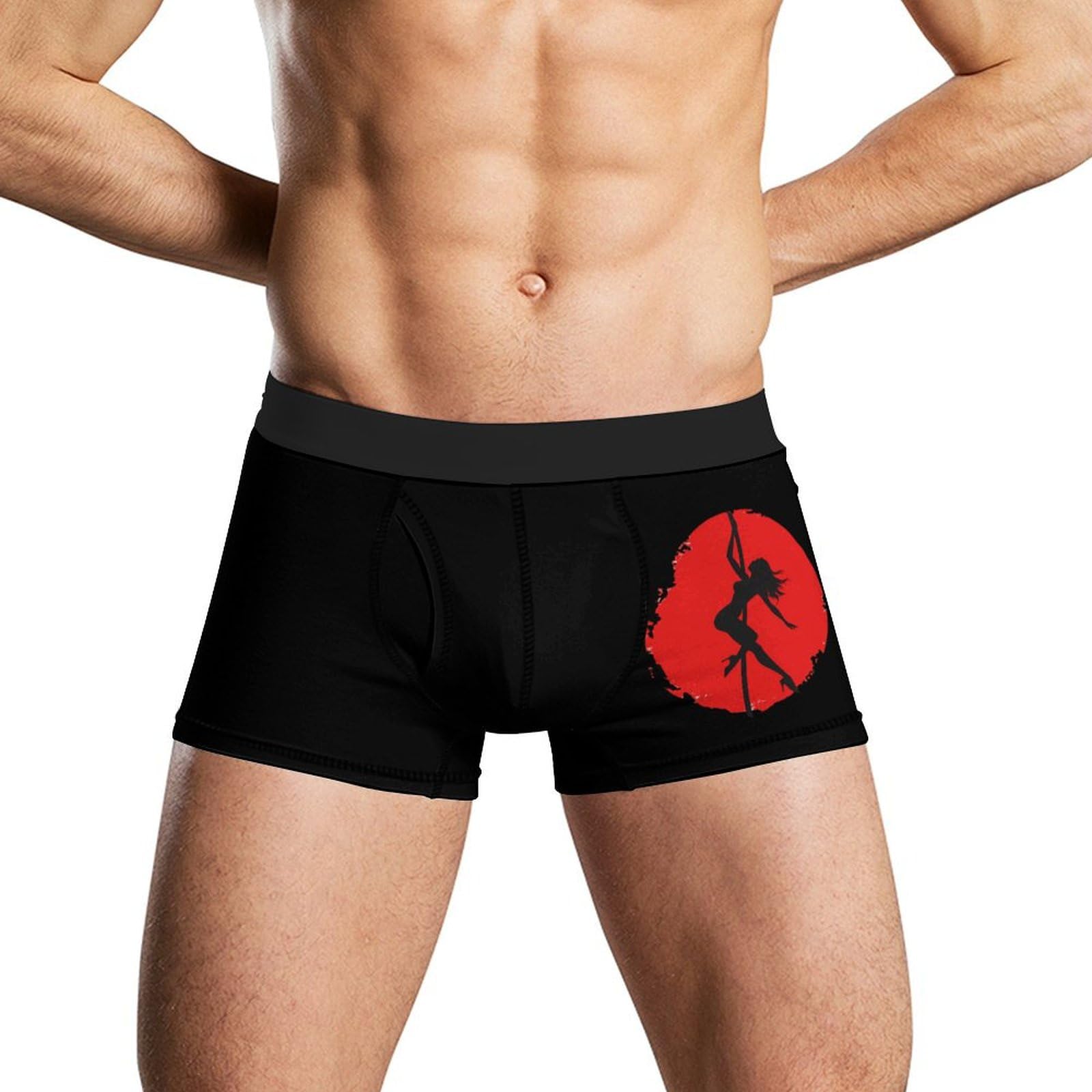 Aooedm Men's As Pic Pole Fitness Dance Vintage Boxers Briefs Printed Trunks Short Pants Underwear Sports Gym Underpants