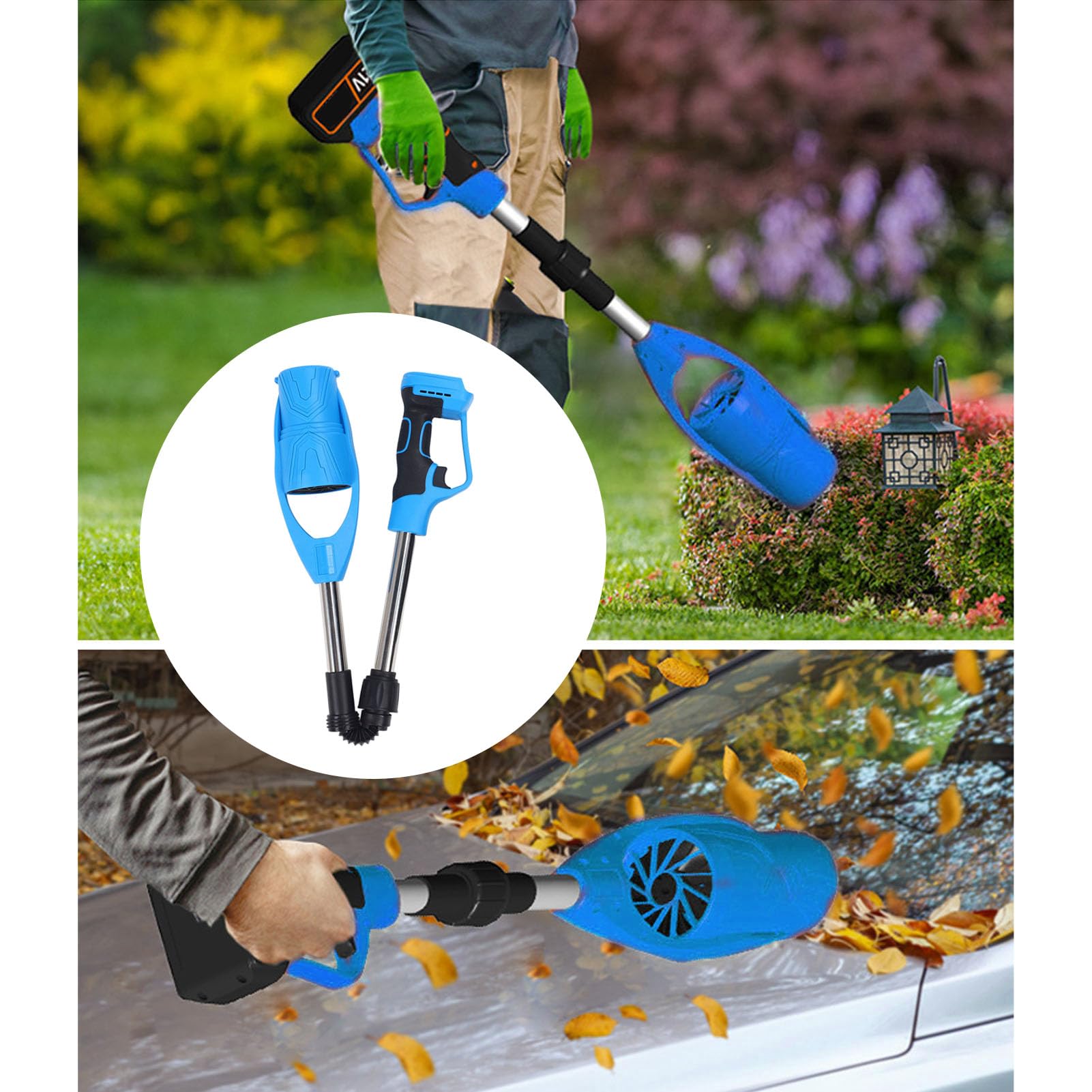 Soplador de Hojas Inalámbrico 520CFM 150MPH, Regulación de Velocidad Continua, Batería Plegable Alimentada con Batería de 21V para BL1830 BL1860, Soplador Silencioso de Alto CFM para
