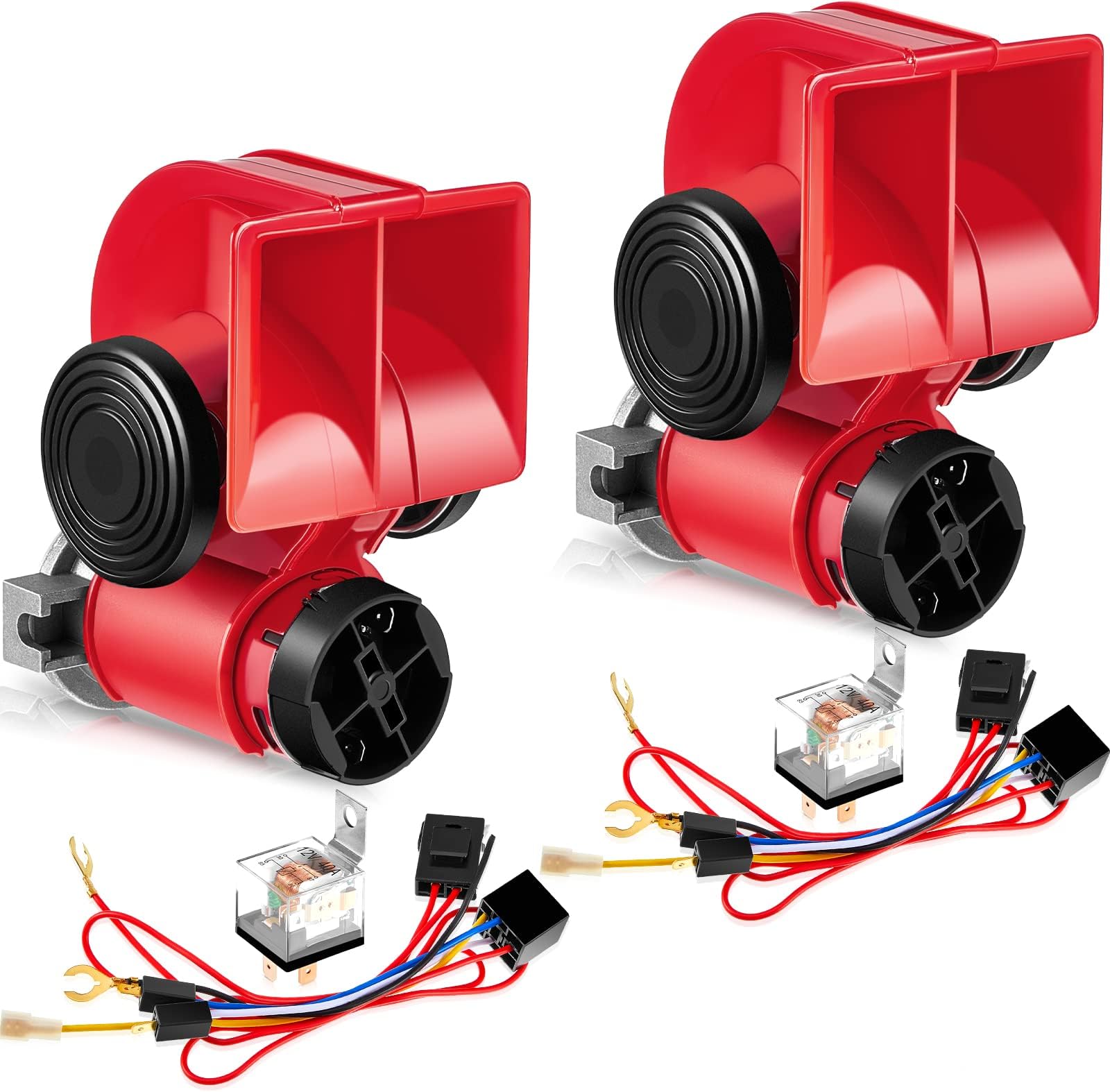 2 Pack Train Horn for Car 12V 150 dB Loud Truck Horn Car Horn Electric Snail Air