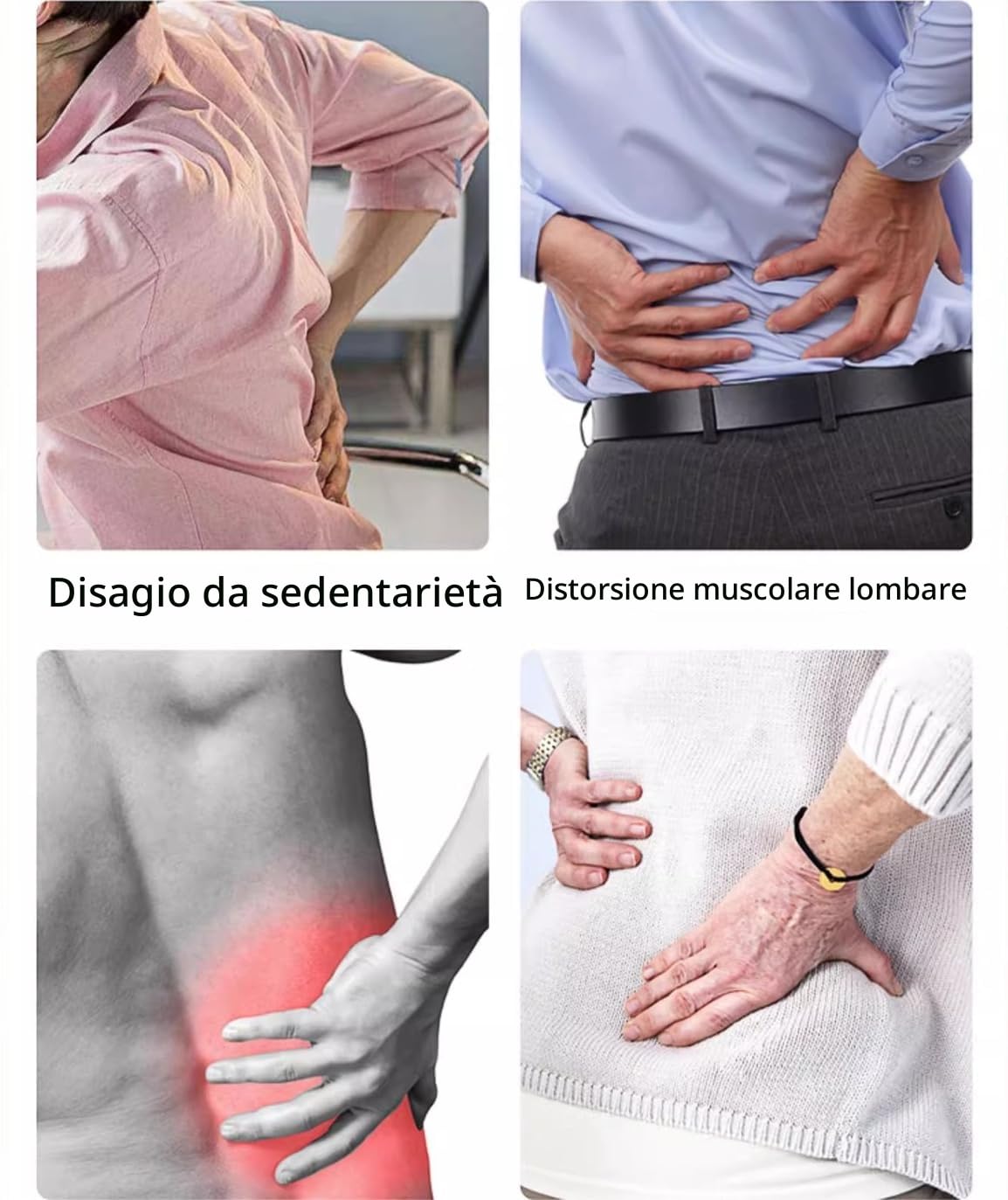 Tavoletta lombare multifunzionale, correttore postura, stiratore e massaggiatore per sollievo cervicale/vertebrale, design portatile con terapia magnetica e punti di digitopressione