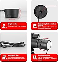 Vista 4 de Cámara ocular electrónica, ocular de telescopio digital, fácil instalación ocular electrónico USB C 1.693 in para telescopio accesorio para Android