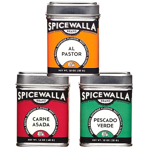 Miniatura 1 de Spicewalla Paquete de 3 condimentos para tacos  Carne Asada Al Pastor Pescado Verde  Sin gluten sin OMG sin MSG juego de regalo