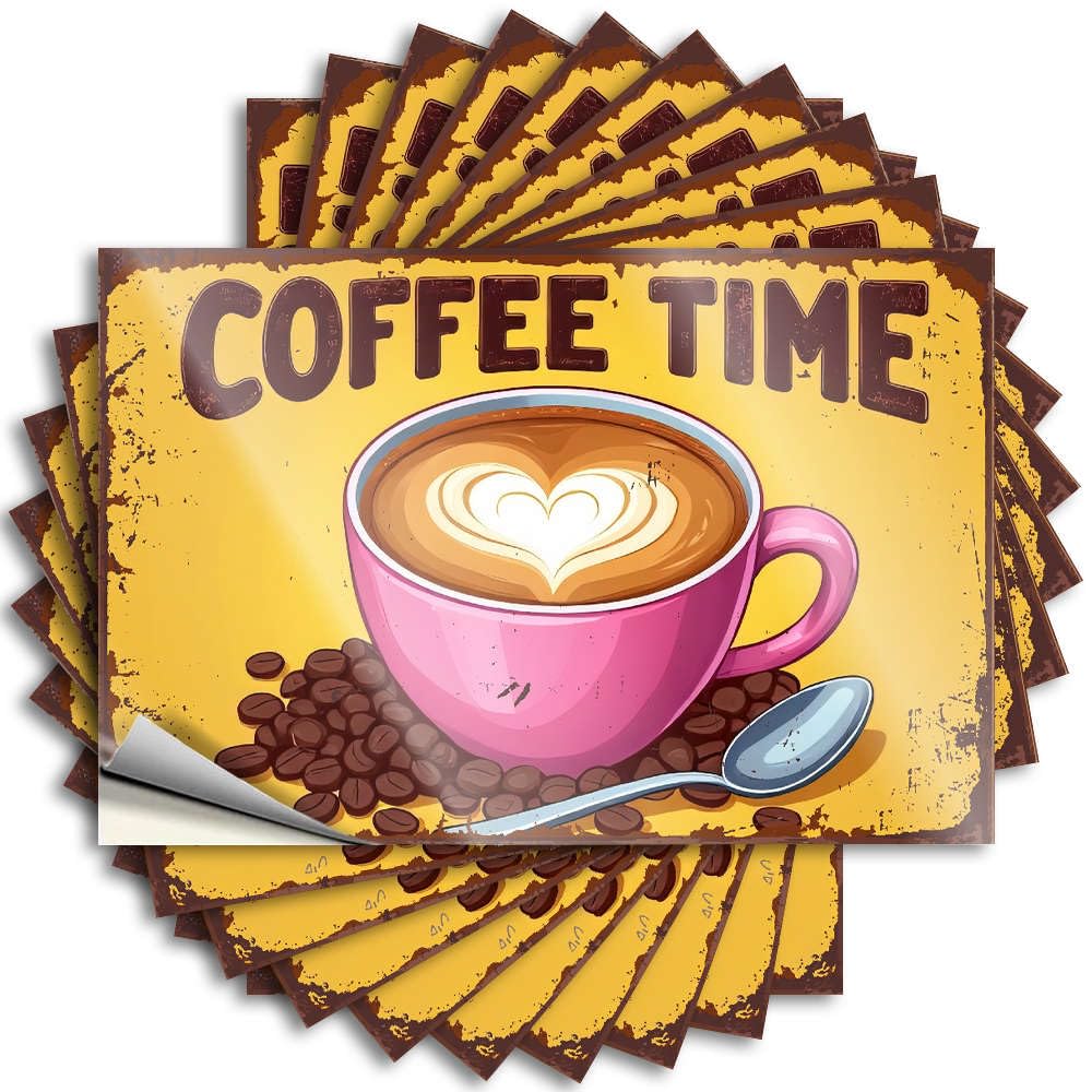 Rock, Quote Bottle Coffee Time with Heart Latte Art | Darts Home Gym Decor(6X9CM)