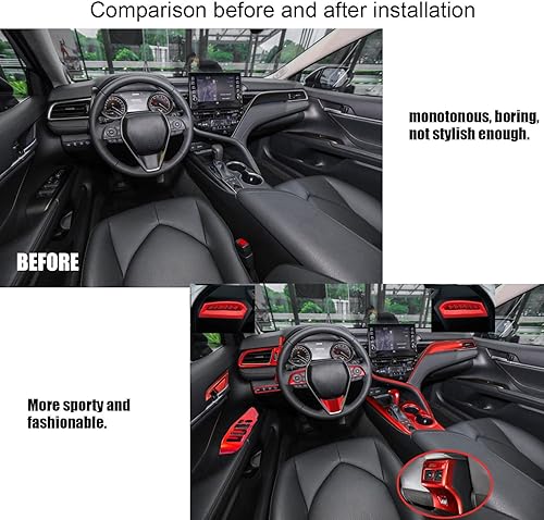 Miniatura 9 de Para Toyota Camry 2018, 2019, 2020, 2021, accesorios ABS, cubierta del panel del volante, ajuste para Carmy Interiores Trims de fibra de carbono