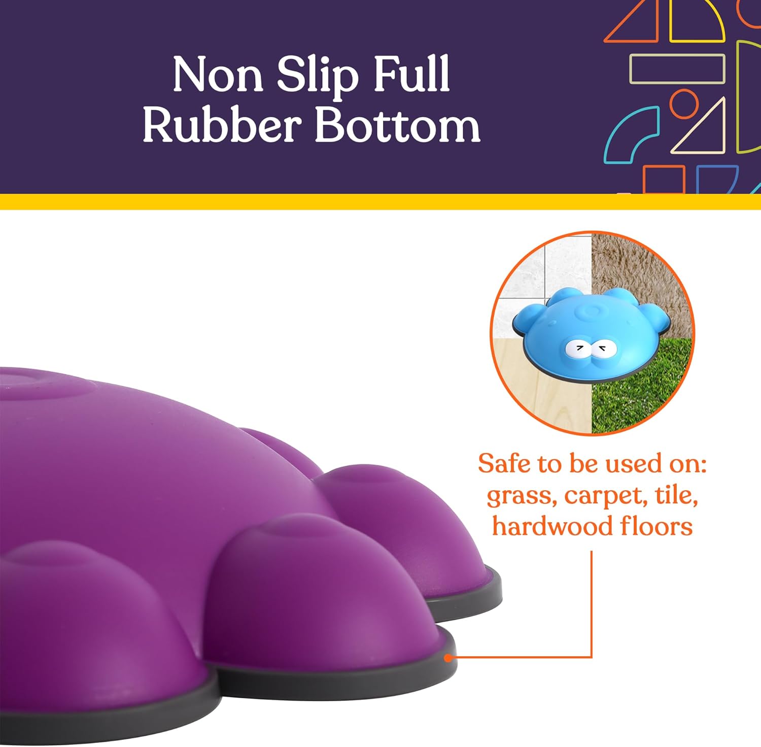 Special Supplies Stepping Stones for Kids - Indoor/Outdoor Play - Child Safe Rubber, Non-Slip Edging - Promotes Coordination, Balance, Strength- Set of 6