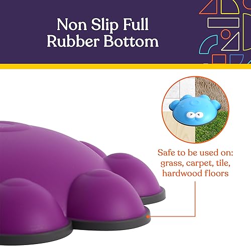 Vista 31 de Special Supplies Stepping Stones for Kids - Set of 6 Balance Blocks - Indoor/Outdoor Play - Child Safe Rubber, Non-Slip Edging - Promotes