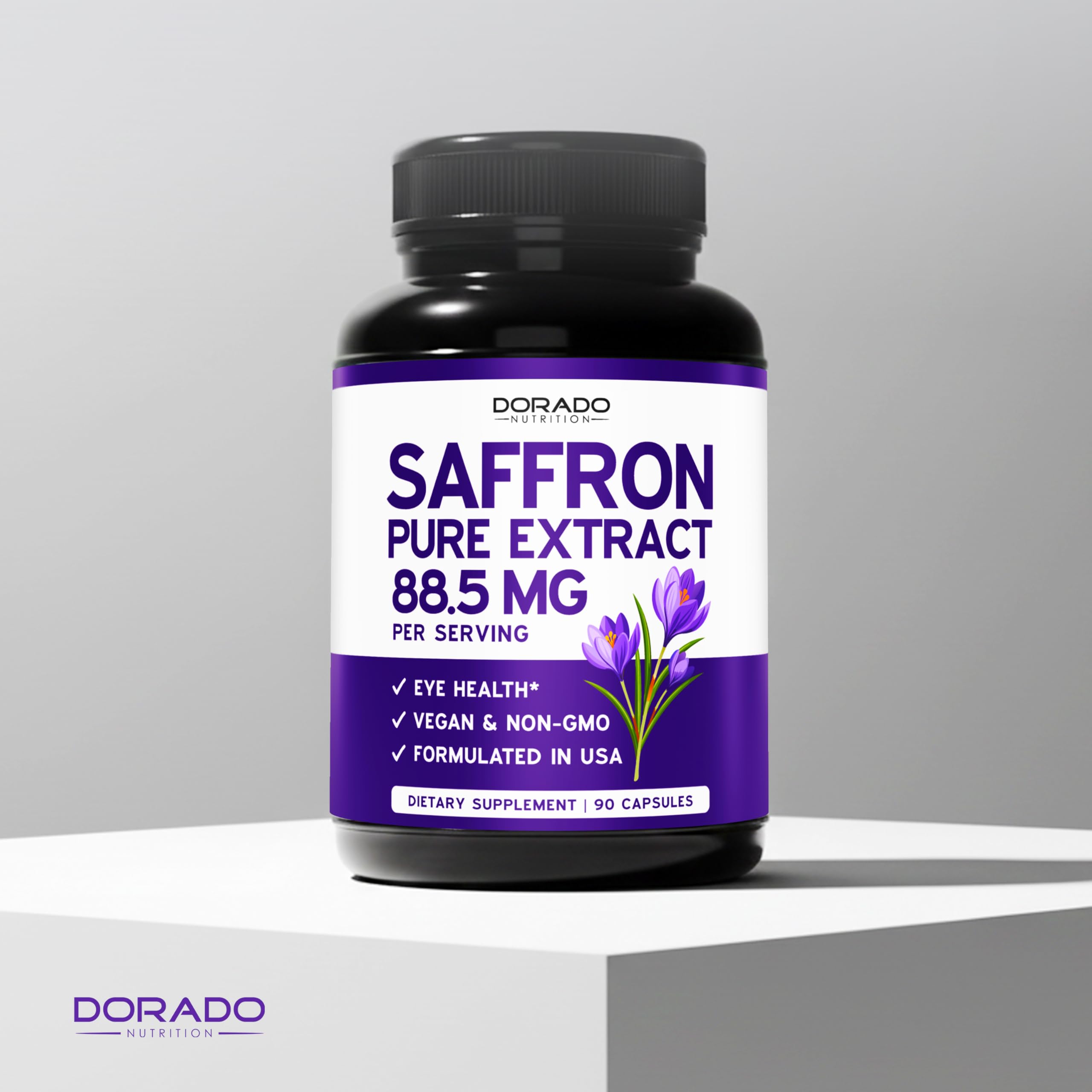 Saffron Supplements for Mood, Energy & Vision Support (3 Month Supply) Pure Saffron Extract 88.5mg Per Serving - Vegan Safe, Gluten Free, Third Party Tested & Non GMO - USA Made (90 Veggie Capsules) — Amazon image 5