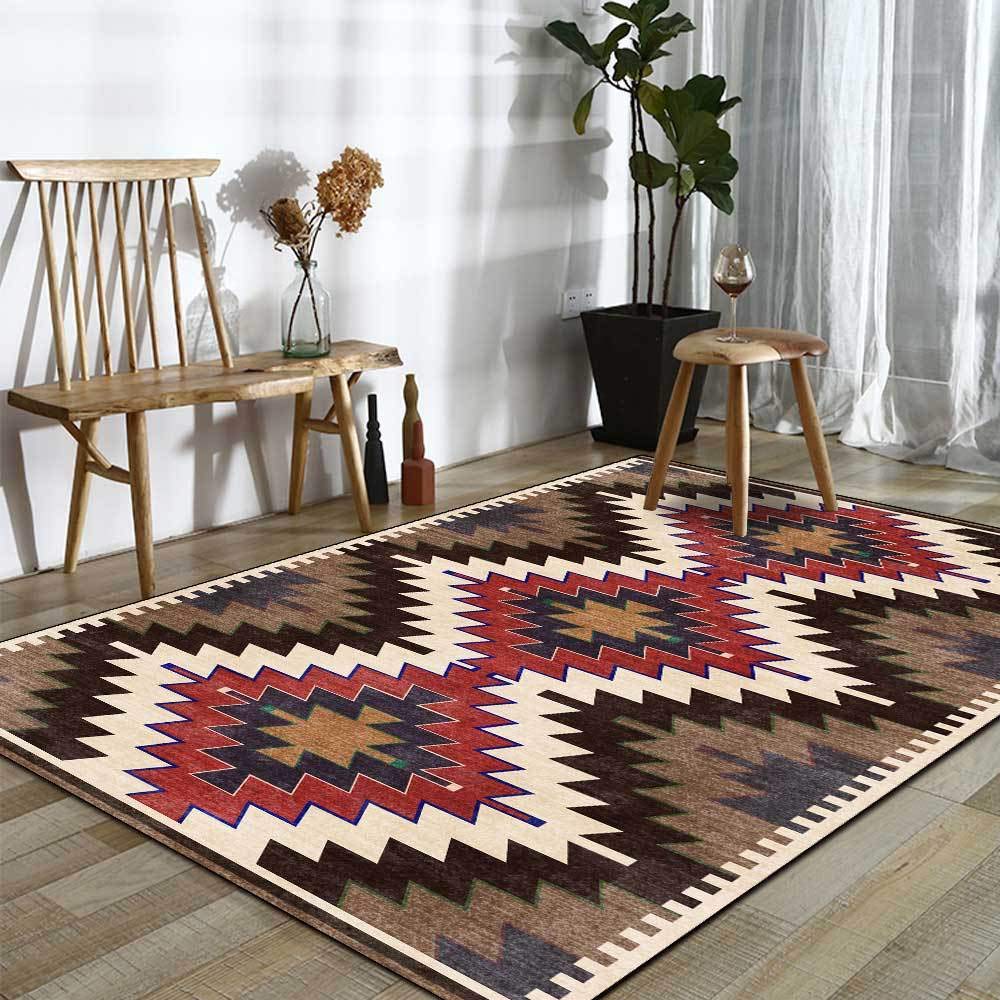 Long carpet runner Hallways 40X120cmRed brown black diamond Kitchen Rugs Non-slip Mat Comfort Mats All-Purpose Floor Mats For Bathroom or Workstations — image 1